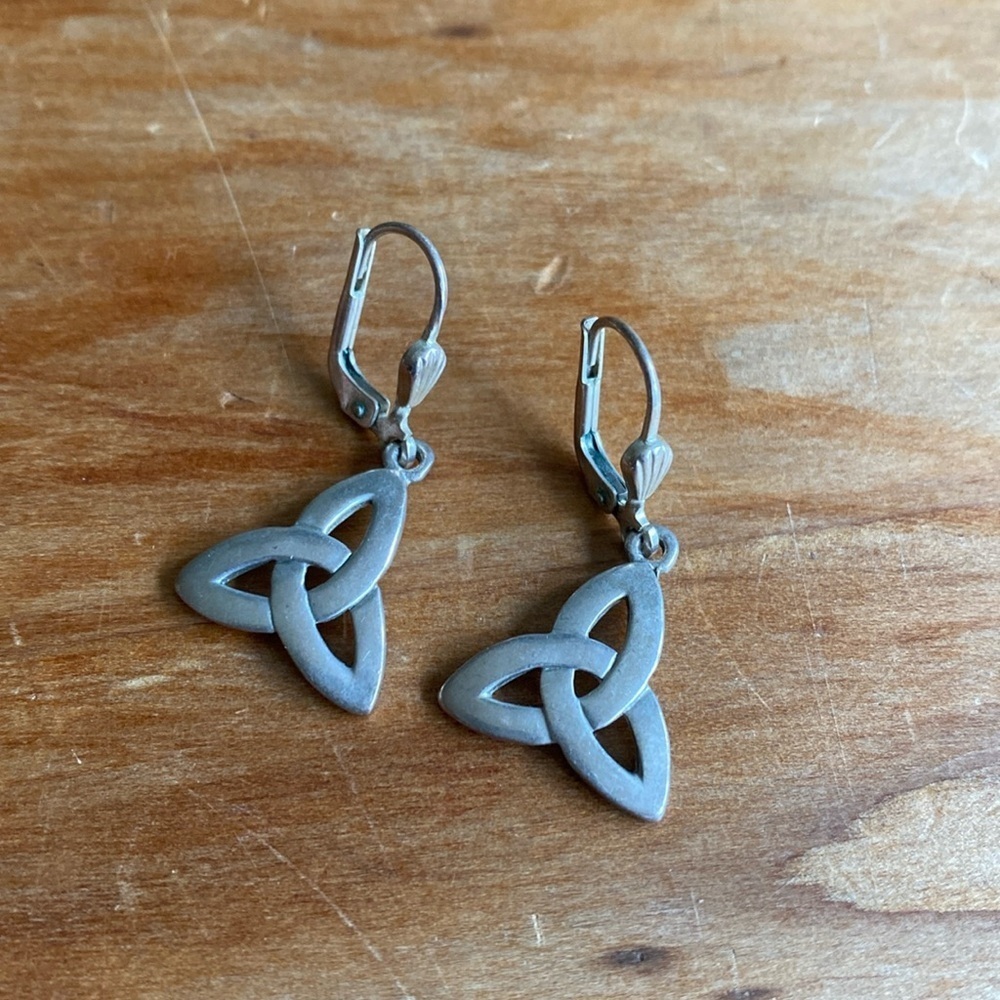 “Trinity Knot” earrings stamped